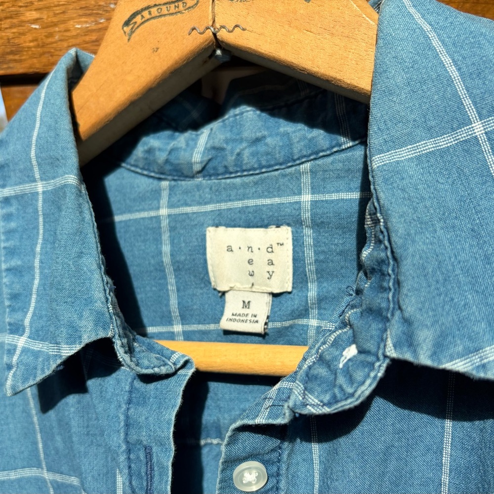 Blue Plaid Button-Up Shirt by A New Day